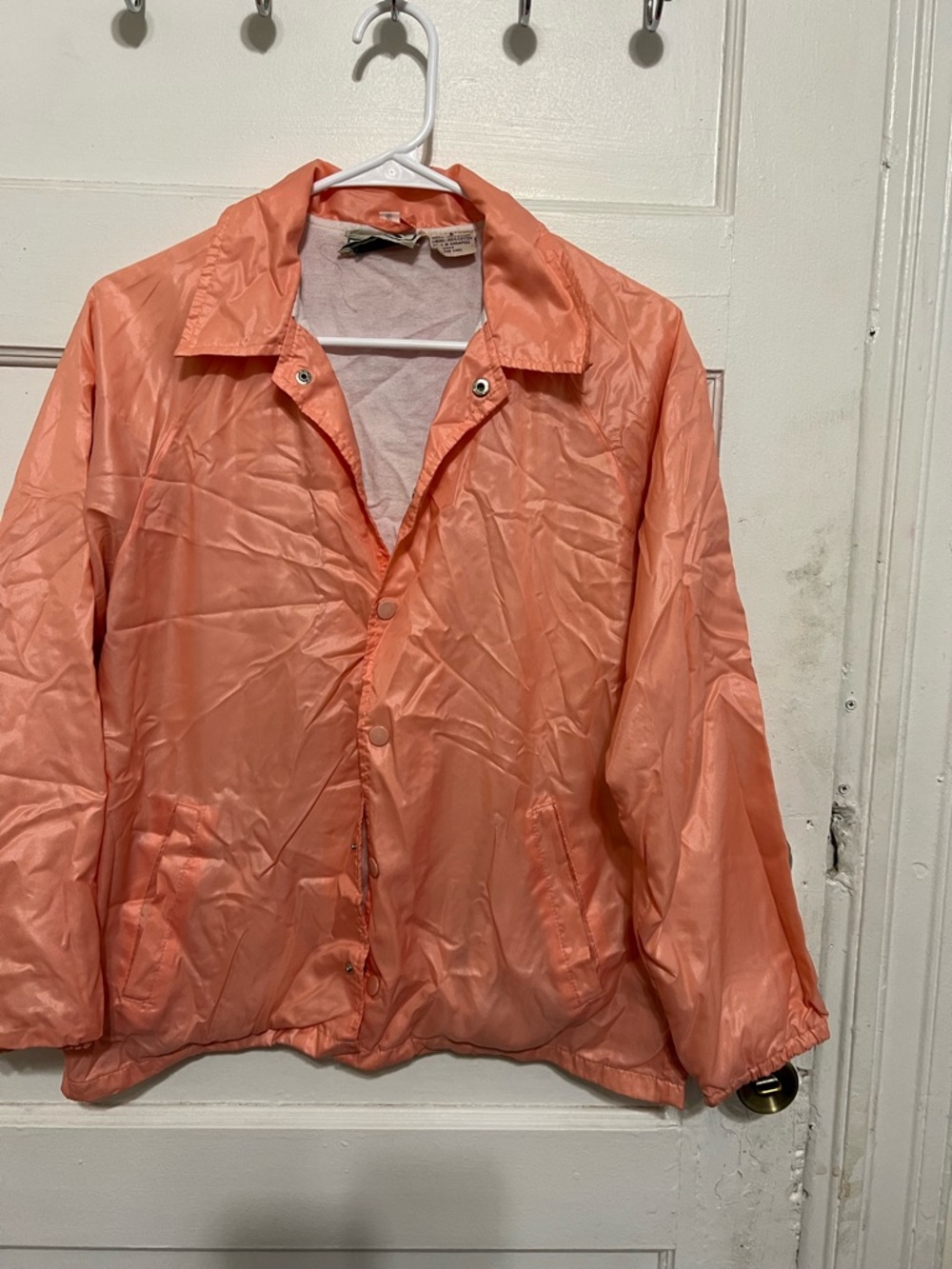 Lightweight Coral Bomber Jacket with Snap Front